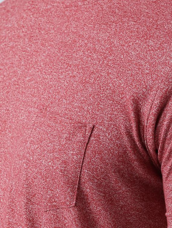 maroon cotton pocket t-shirt - 14769979 - Zoom Image - 4