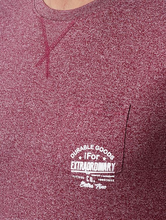 maroon cotton pocket t-shirt - 14769994 - Zoom Image - 4