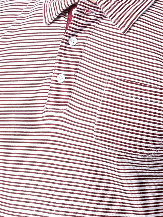 maroon cotton pocket t-shirt - 14770022 - Zoom Image - 4