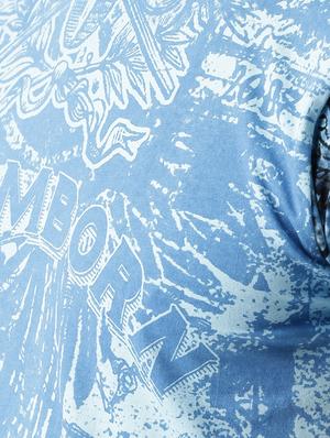 blue cotton all over print tshirt - 14770113 - Standard Image - 4