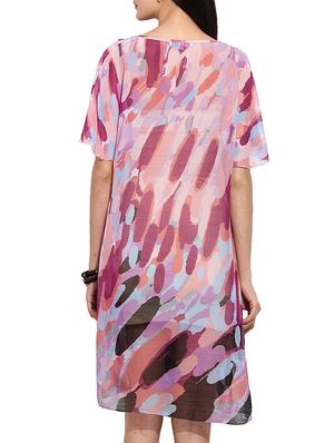 pink georgette shift dress - 14770901 - Standard Image - 4