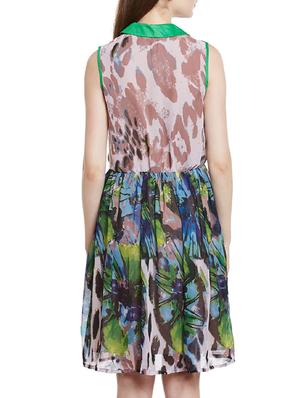green fit & flare dress - 14770953 - Standard Image - 4