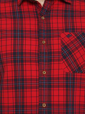 red cotton casual shirt - 14772620 - Standard Image - 4