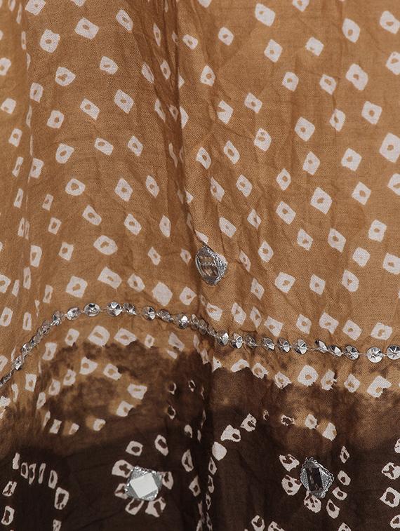 brown cotton flared skirt - 14772725 - Zoom Image - 4