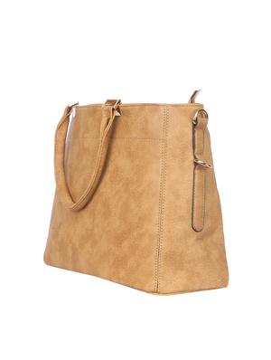 beige leatherette regular handbag - 14777206 - Standard Image - 4