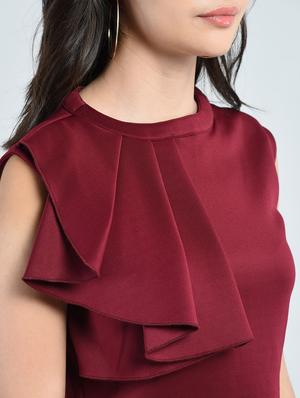 pleat detail peplum top - 14778856 - Standard Image - 4