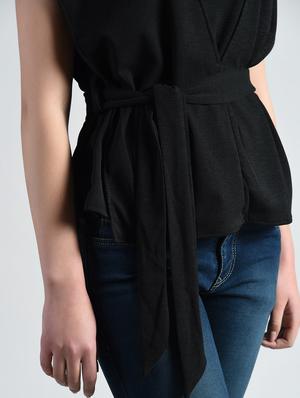 side tie up charcoal top - 14778886 - Standard Image - 4