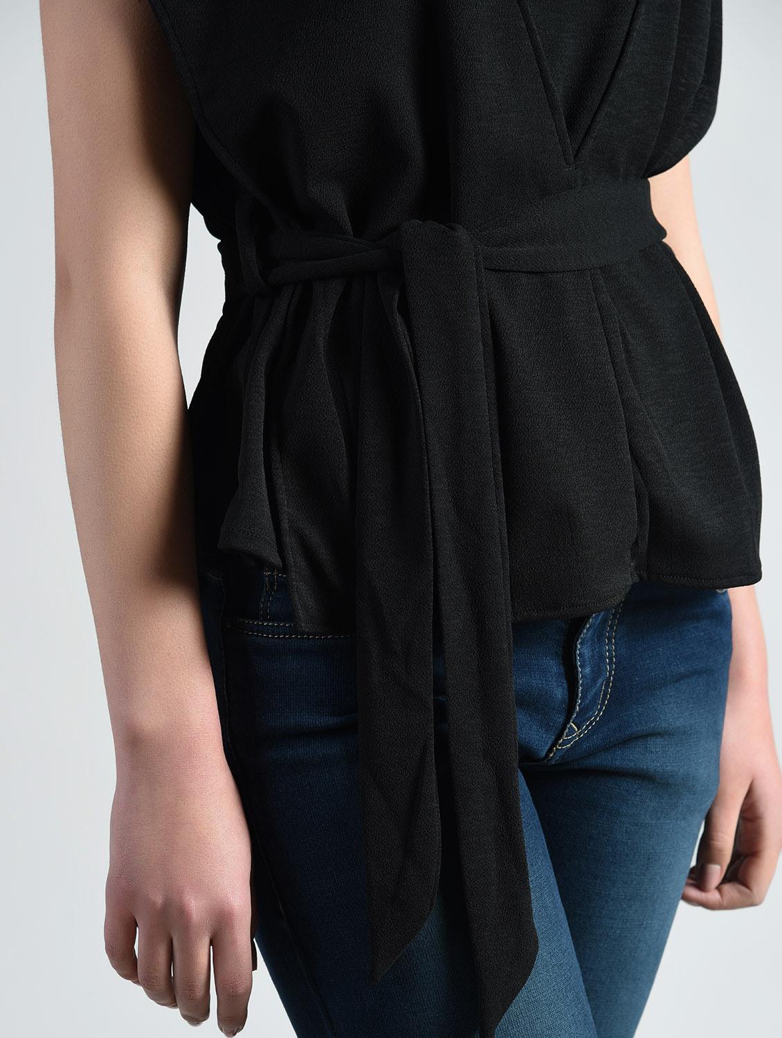 side tie up charcoal top - 14778886 - Zoom Image - 4