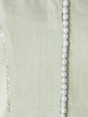Pastel green gota work kurta with pant set - 14778991 - Standard Image - 4