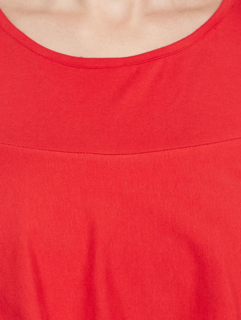 red poly jersey ruffled top - 14780085 - Zoom Image - 4