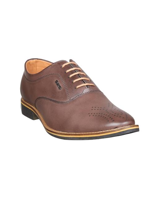 brown Leather lace-up oxford - 14783868 - Standard Image - 1