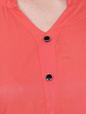 peach crepe straight kurti - 14787334 - Standard Image - 4