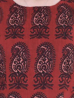 maroon rayon high slit kurta - 14787870 - Standard Image - 4