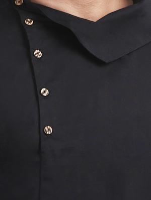 black cotton long kurta - 14789688 - Standard Image - 4