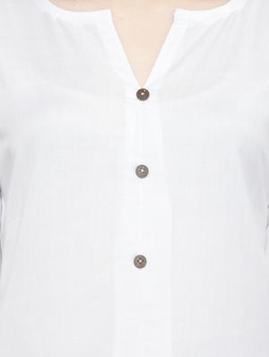 white straight slit kurta - 14790390 - Standard Image - 4