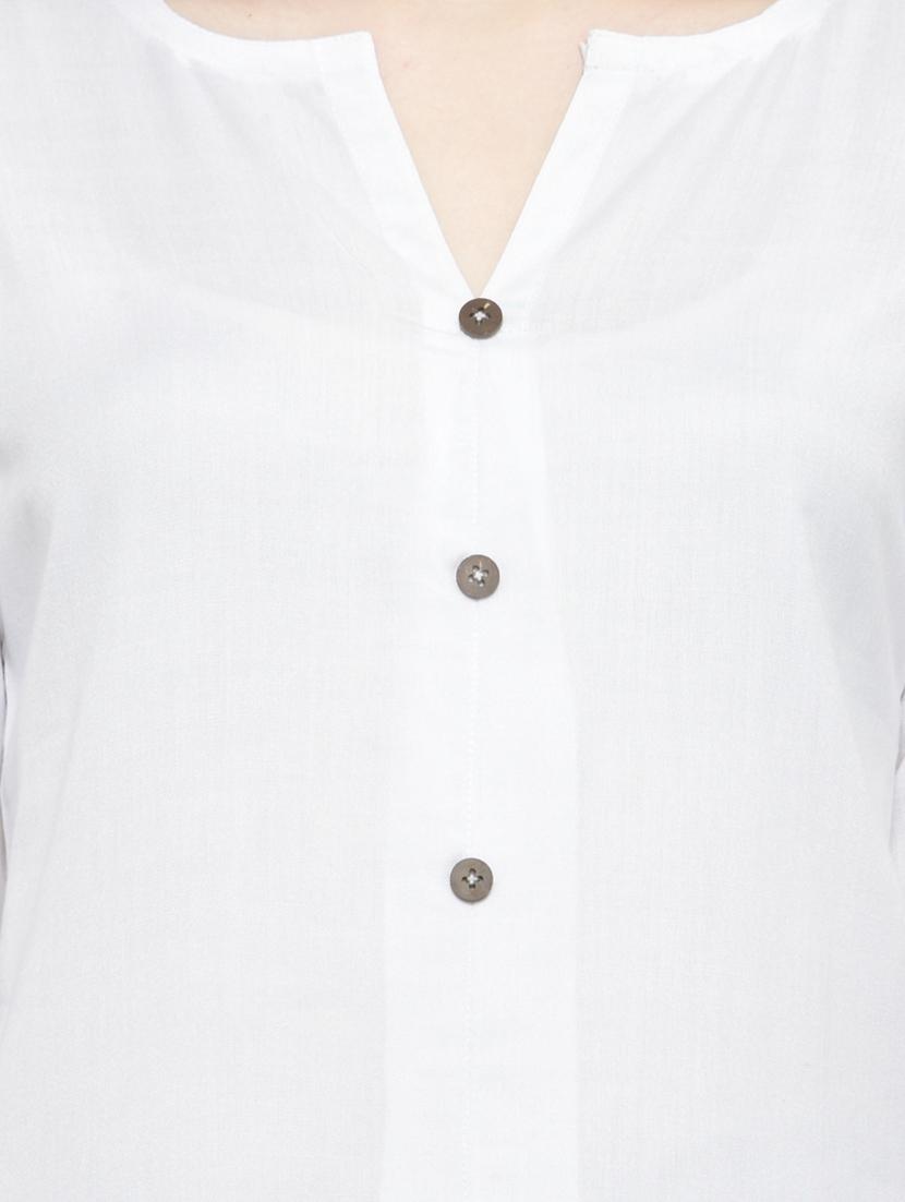 white straight slit kurta - 14790390 - Zoom Image - 4