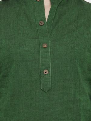 green cotton tunic - 14790501 - Standard Image - 4