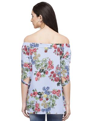 off shoulder floral top - 14791807 - Standard Image - 4