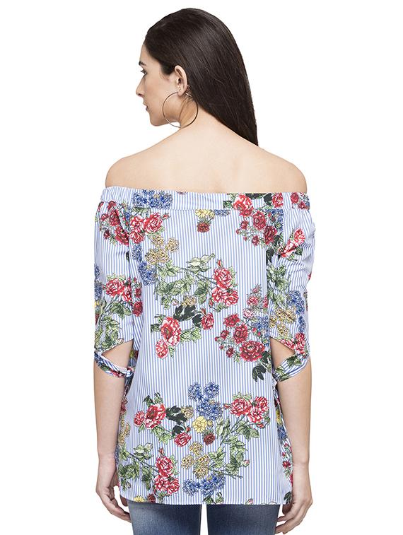 off shoulder floral top - 14791807 - Zoom Image - 4