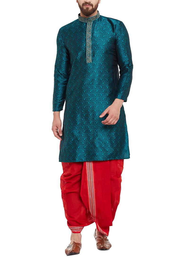 red cotton dhoti - 14794001 - Zoom Image - 4