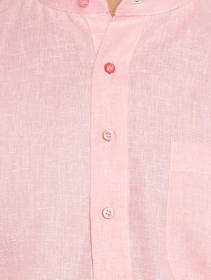 pink linen long kurta - 14794286 - Standard Image - 4