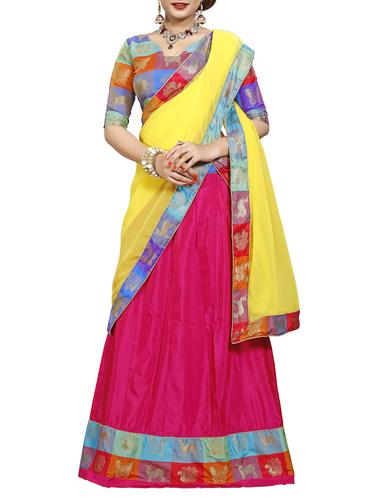 pink art silk panelled lehenga - 14795679 - Very Small Image - 1