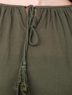 olive solid crepe top - 14800051 - Standard Image - 4