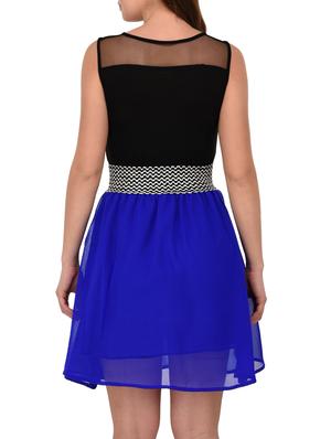 blue fit & flare dress - 14800079 - Standard Image - 4