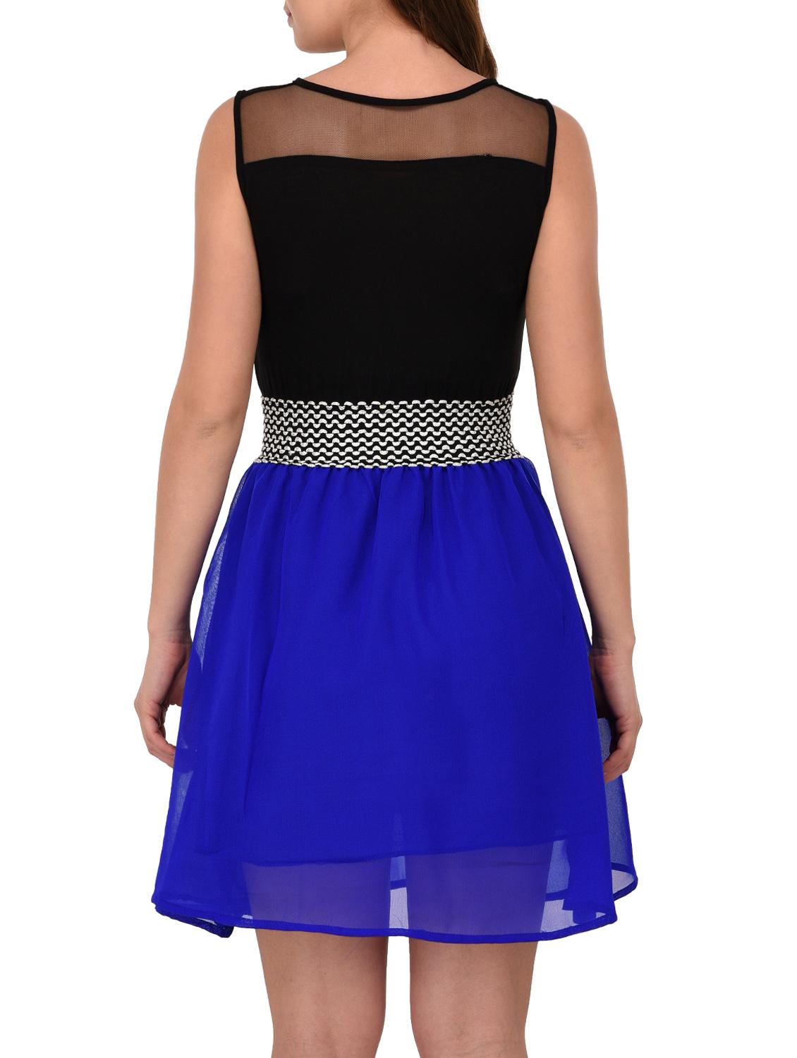 blue fit & flare dress - 14800079 - Zoom Image - 4