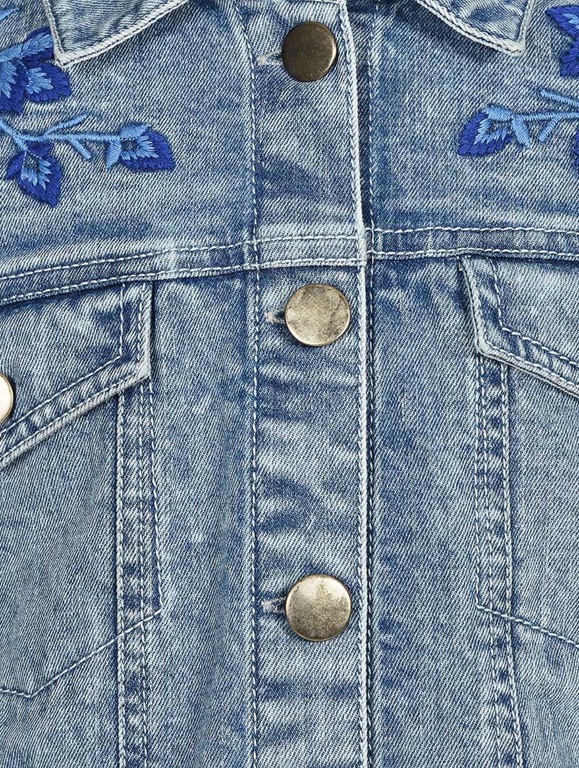 blue embroidered denim jacket - 14800550 - Zoom Image - 4