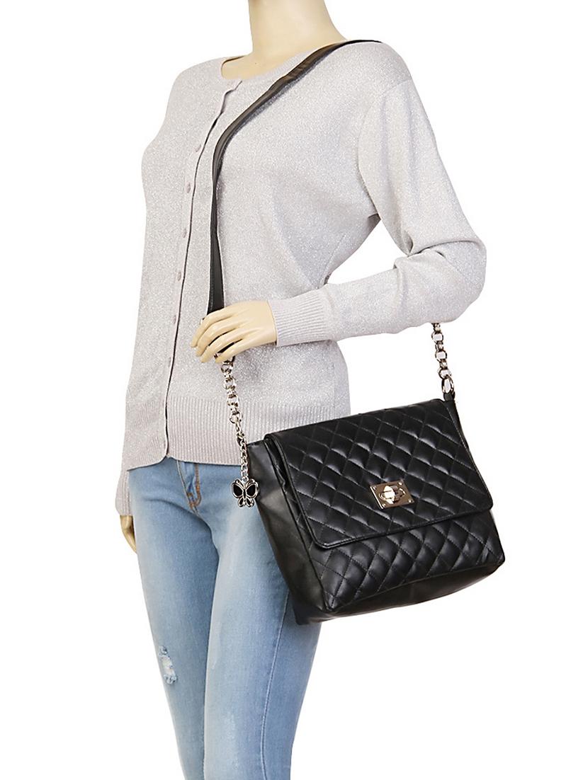 black leatherette regular sling bag - 14800750 - Zoom Image - 4