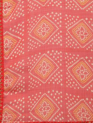 bandhani printed saree with blouse - 14807005 - Standard Image - 4