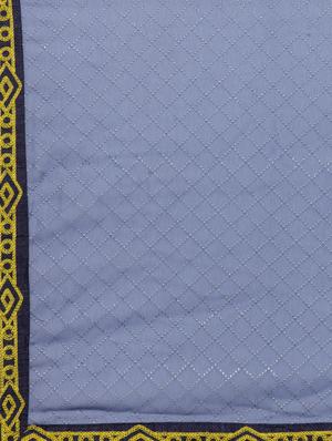 checkered embellished saree with blouse - 14807125 - Standard Image - 4