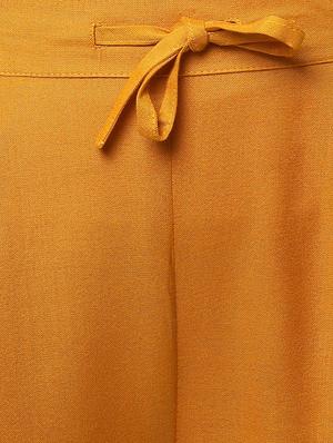 mustard rayon atapered pant - 14808677 - Standard Image - 4