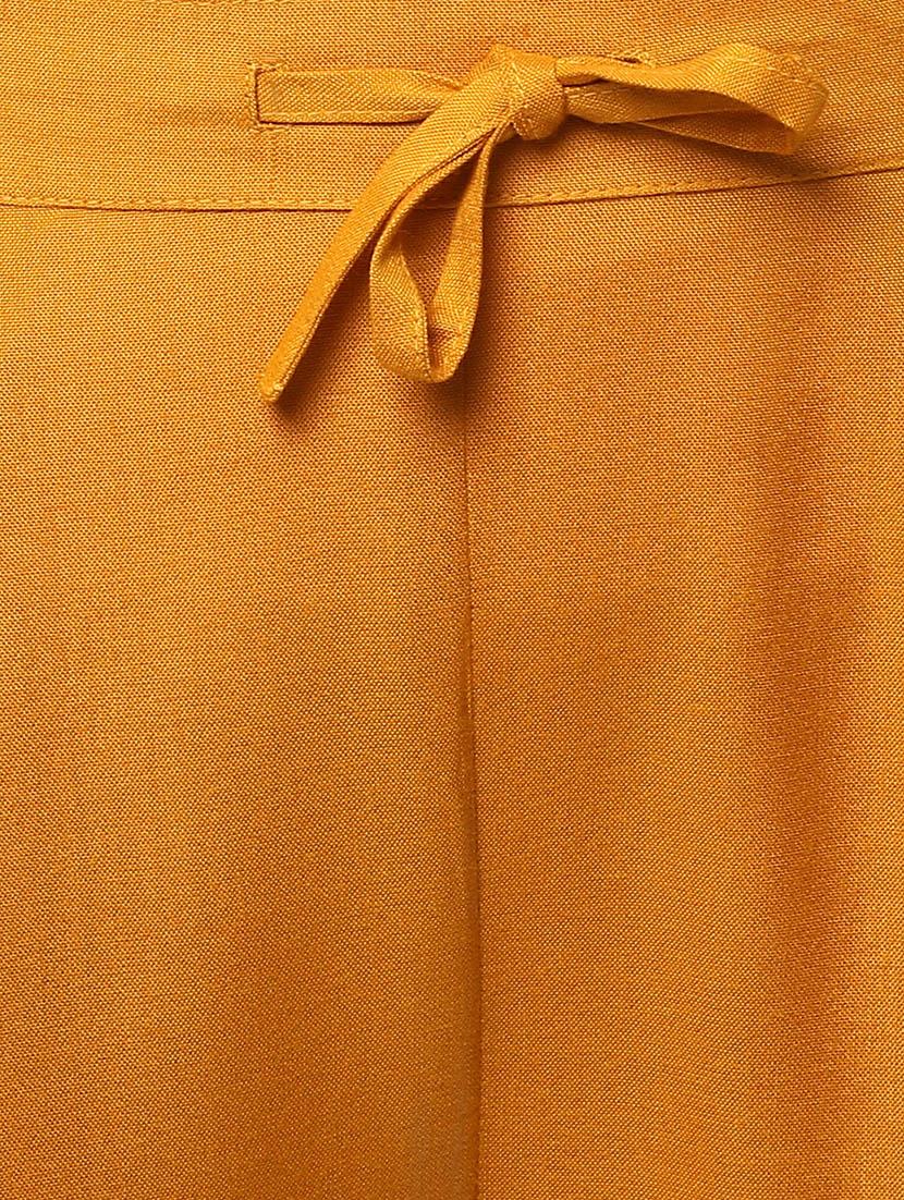 mustard rayon atapered pant - 14808677 - Zoom Image - 4
