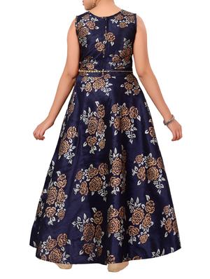 blue silk blend party gown - 14809941 - Standard Image - 4