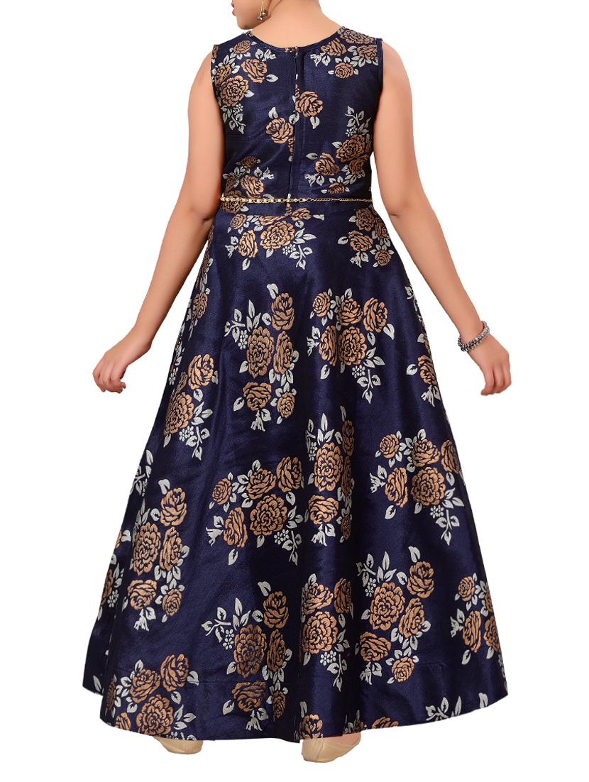 blue silk blend party gown - 14809941 - Zoom Image - 4