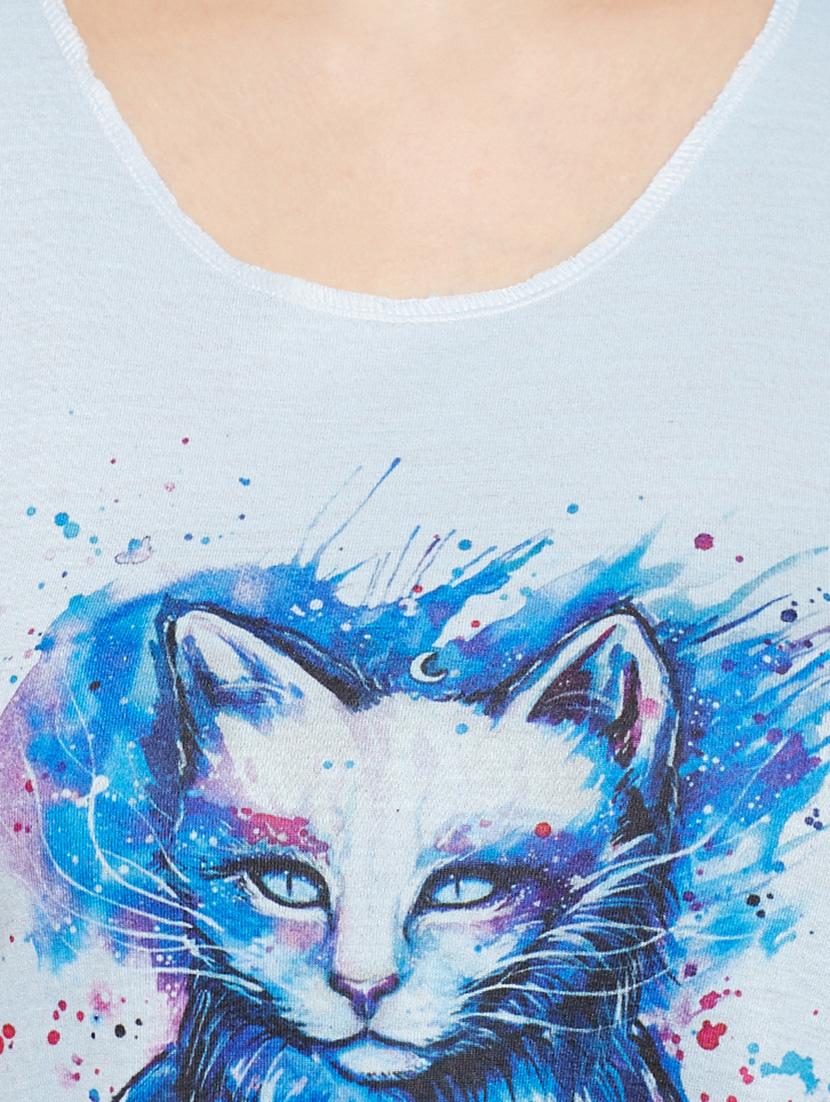 light blue printed tank top - 14811772 - Zoom Image - 4