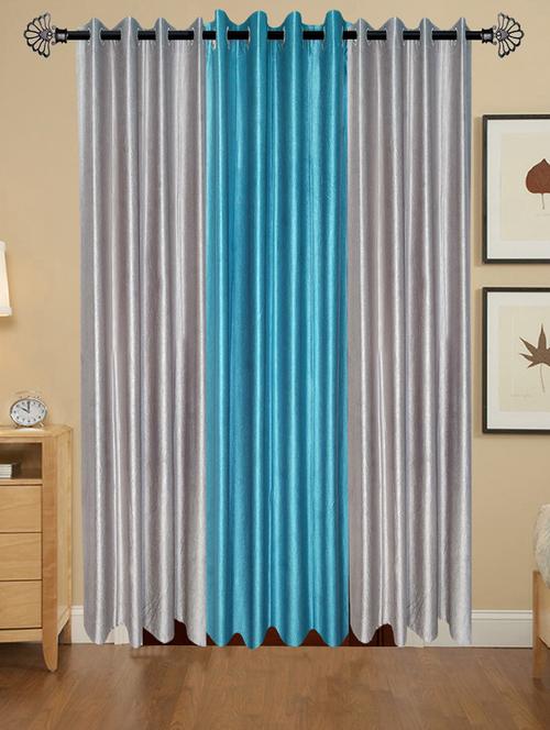 Home Desires Premium Crush Quality Set of 3 Door Curtains - 14813205 - Standard Image - 1