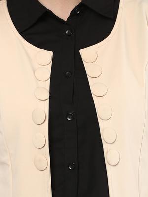 beige solid summer jacket - 14815864 - Standard Image - 4