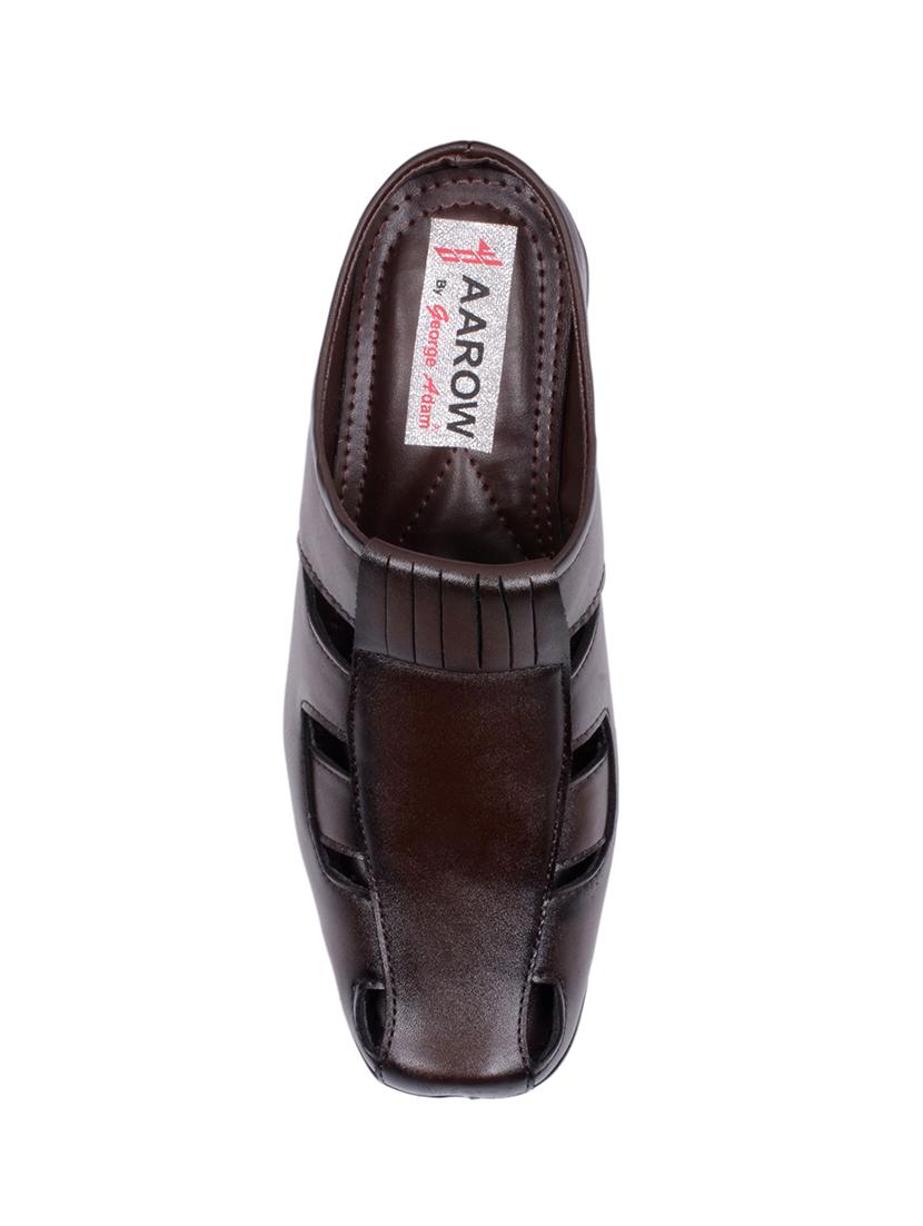 brown leatherette slip on sandal - 14817194 - Zoom Image - 4