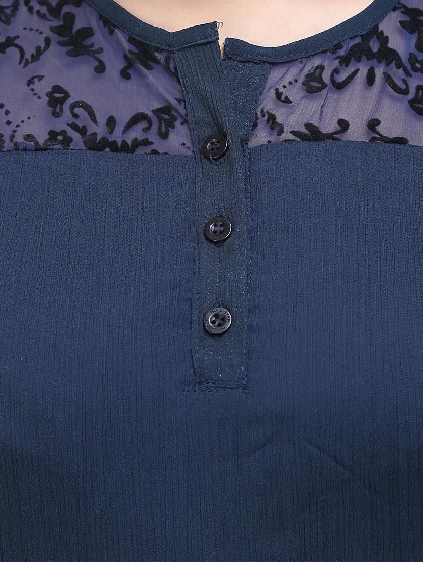 navy blue solid top - 14818217 - Zoom Image - 4