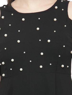 cold shoulder pearl embellished maxi dress - 14818378 - Standard Image - 4