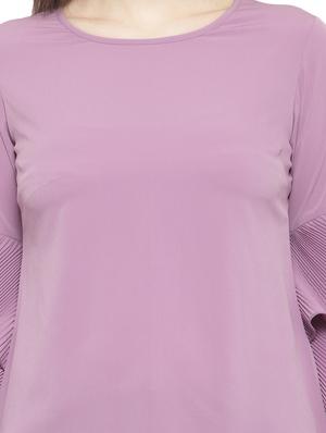 bell sleeved solid top - 14818405 - Standard Image - 4