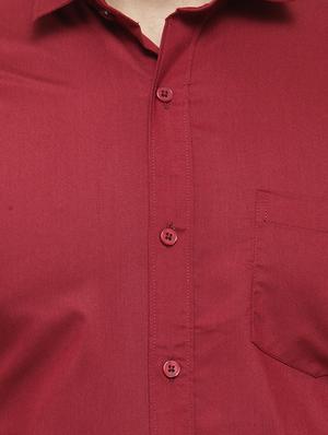 red cotton formal shirt - 14841529 - Standard Image - 4