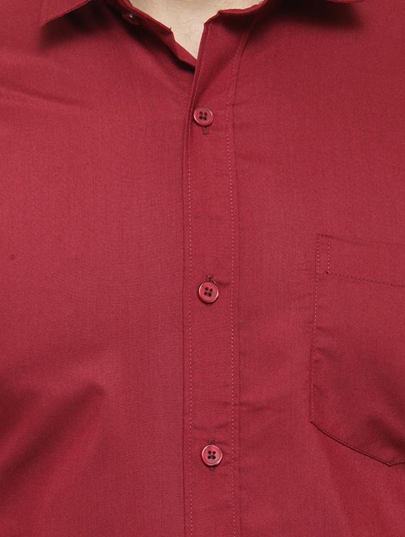 red cotton formal shirt - 14841529 - Zoom Image - 4