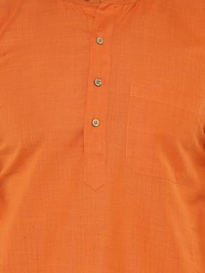 orange cotton long kurta - 14841821 - Standard Image - 4