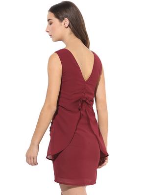 lace-up back sheath dress - 14845600 - Standard Image - 4