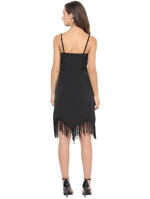 fringed lace detail asymmetric dress - 14845602 - Standard Image - 4