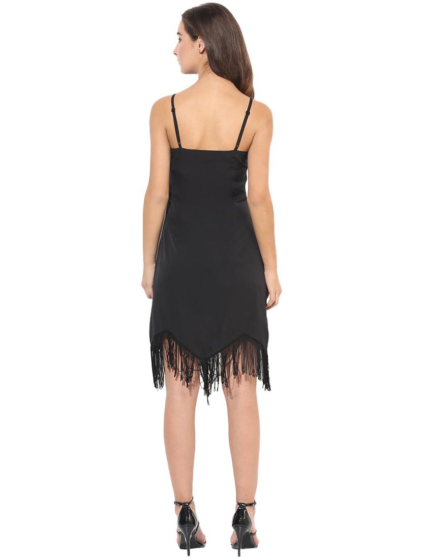fringed lace detail asymmetric dress - 14845602 - Zoom Image - 4